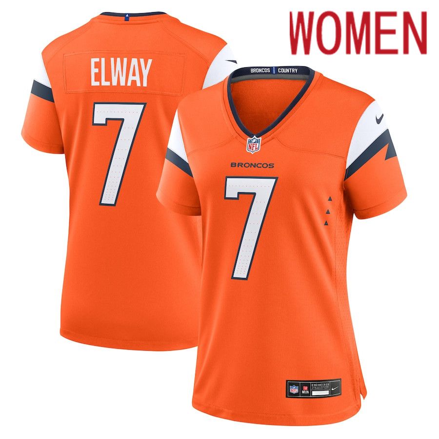 Women Denver Broncos #7 John Elway Nike Orange Retired Player Game NFL Jersey